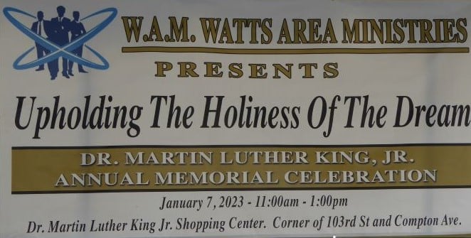 Watts Area Ministers signage: Photo Credit, Ricky Richardson