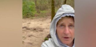 Ellen DeGeneres posts video of flash flood