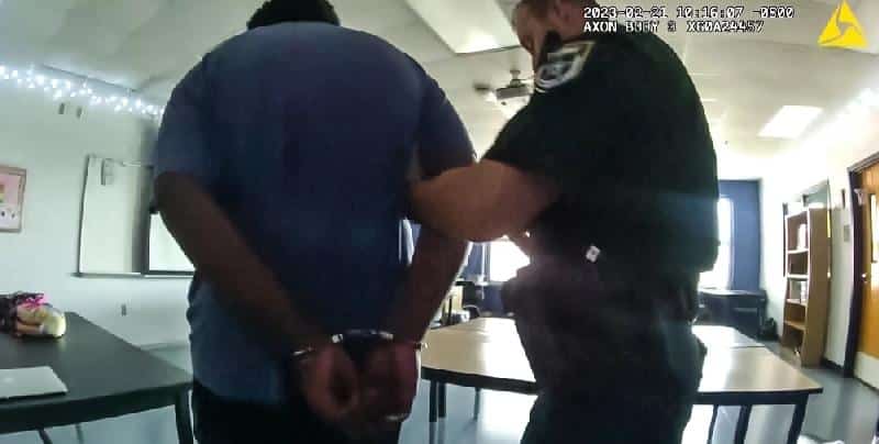 Flagler County School Attacker being arrested - screenshot