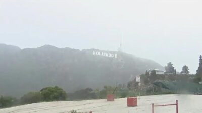 Hollywood sign snow / screenshot