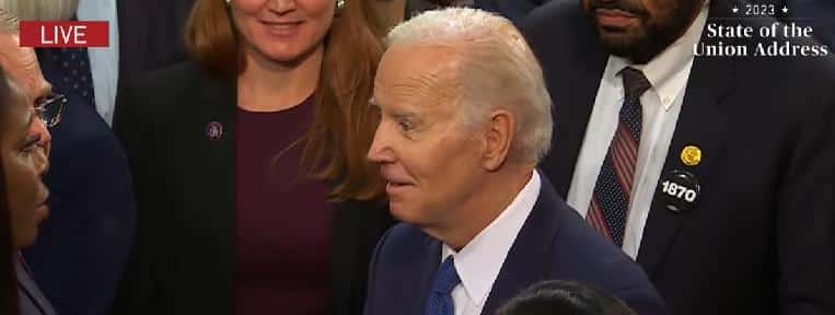 Joe Biden after SOTU - 2023 - screenshot