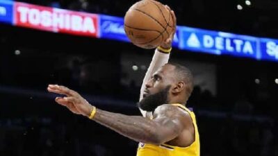 LeBron James airborne (Mark J Terrill-AP)