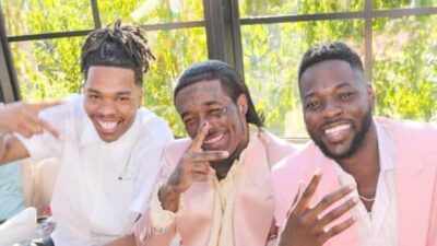 Lil Baby and Lil Uzi and guest sip on D'USS&Eacute; Cognac at the annual Roc Nation Brunch in Los Angeles&rdquo; Credit Darren Tolud, Roc Nation
