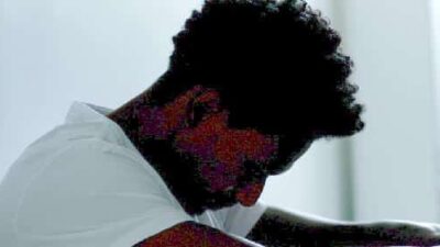 Young Black Man with mental issues and homeless