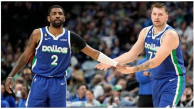 Kyrie Irving and Luka Doncic - (Photo by Sam Hodde/Getty Images)