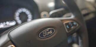 Ford steering wheel (Yen Duong/Bloomberg/Getty