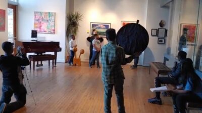 Young filmmakers at the Eubie Blake Center during the ILICFF filmmaking workshops hosted by ILICFF founder Anthony Michael Hobbs.