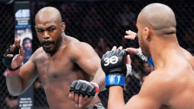 Jon Jones and Ciryl Gane (Jeff Bottari-Zuffa LLC-Getty Images)