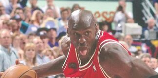 Michael Jordan Air Jordans 1998 sale (Don Grayston-NBAE-Getty Images)