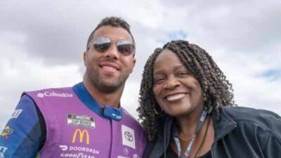 NASCAR driver Bubba Wallace and Mayor Acquanetta Warren