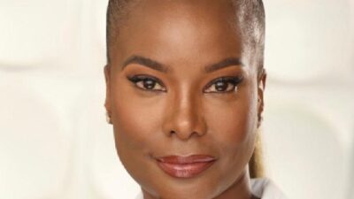 Tracy Hudson in Tracy Hudson Advanced Skin Care white jacket