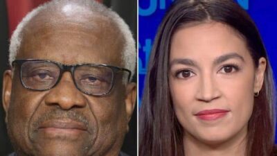 Clarence Thomas - Alexandria Ocasio-Cortez / via CNN