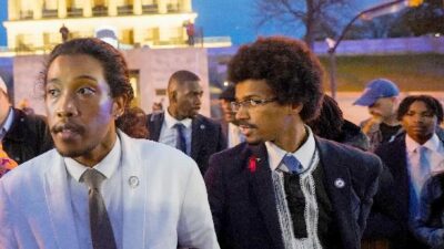 Former Tennessee State Reps Justin Jones and Justin Pearson (Cheney Orr-Reuters)