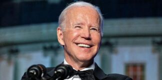 Joe Biden at 2023 WHCD (Al DragoReuters)
