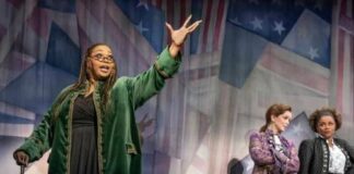 Liz Mikel, Nancy Anderson, and Gisela Adisa in the National Tour of '1776'