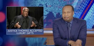 Roy Wood Jr (Clarence Thomas inset) - via The Daily Show-Comedy Central