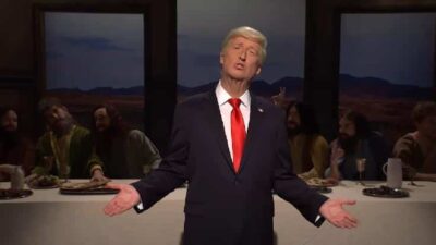 SNL - James Austin Johnson as Trump at Last Supper - screenshot