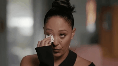 Tamera Mowry-Housley tears up
