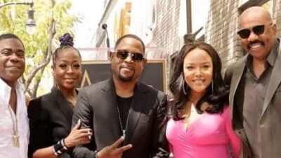 Tracy Morgan, Tichina Arnold, Martin Lawrence, Lynn Whitfield and Steve Harvey attend the Hollywood Walk of Fame Star Ceremony for Martin Lawrence
