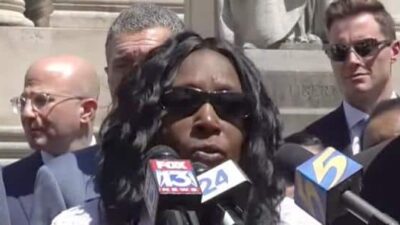 Tyre Nichols mother at presser - screenshot