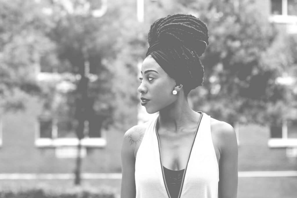 African American woman with headwrap