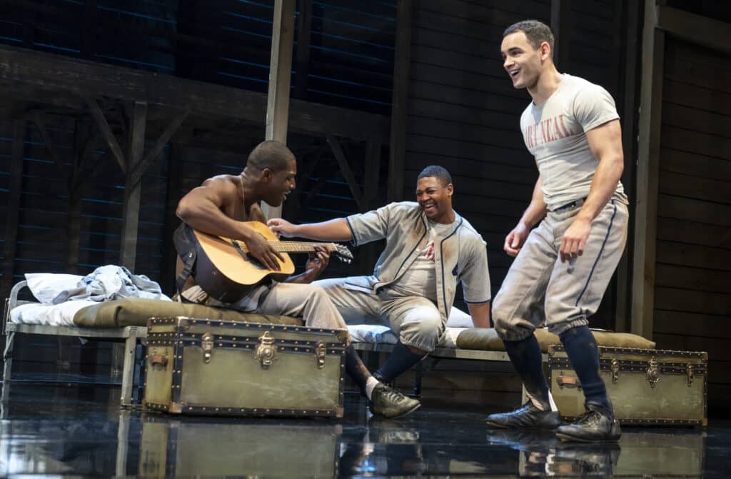 (From L) Sheldon D. Brown, Branden Davon Lindsay, and Will Adams in &ldquo;A Soldier's Play&rdquo; playing at Center Theatre Group / Ahmanson Theatre May 23 through June 25, 2023.<br />Photo by Joan Marcus