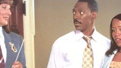 Angelica Houston, Eddie Murphy and Regina King in 'Daddy Day Care'