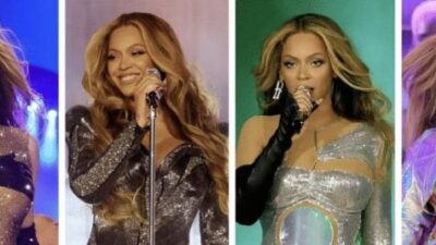 Beyonc&eacute; in four different looks during her Renaissance tour on May 10, in Stockholm, Sweden