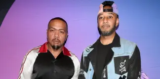 Swizz Beatz and Timbaland pose for photos
