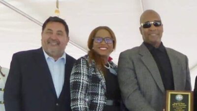 Inglewood Mayor James T Butts, Jr presents Award to Sergeant Major Billy R Zinnerman, along with City Councilmembers and Senator Steven Bradford1