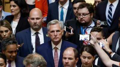 Kevin McCarthy & reporters (Anna Moneymake-Getty Images)