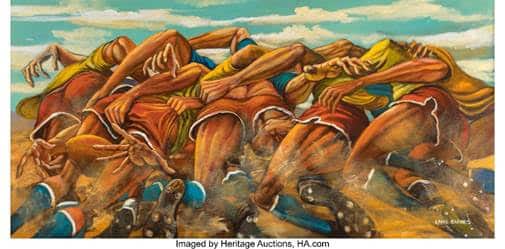 The works of American painter Ernie Barnes are experiencing a comeback like that of no other artist of the last decade
