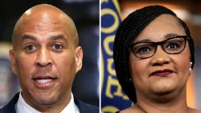 Cory Booker, and Nikema Williams (AP)