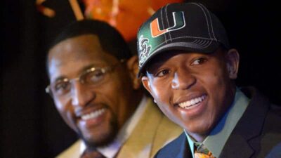Ray Lewis Jr (L) and Ray Lewis lll (R) [Phelan M Ebenhack-AP]