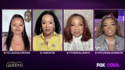 (L-R): Claudia Jordan, Vivica A. Fox, Syleena Johnson, and LisaRaye McCoy of Cocktails With Queens