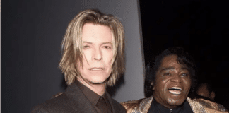 David Bowie & James Brown during 2000 VH1 Vogue Fashion Awards - Arrivals at Madison Square Garden in New York City, New York, United States. (Photo by KMazur/WireImage)