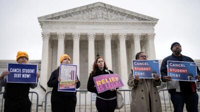 Student Debt Rrelief protests at Supreme Court (Drew Angerer-Getty Images) cnn