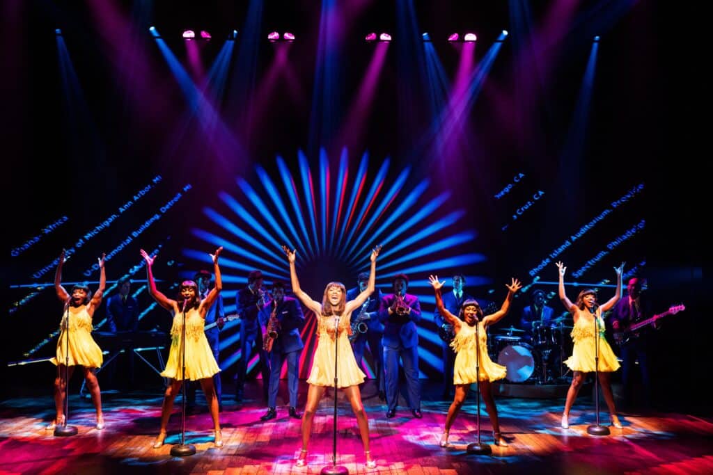 Zurin Villanueva performing "Higher" as &lsquo;Tina Turner&rsquo; and the cast of the North American touring production of TINA &ndash; THE TINA TURNER MUSICAL. Photo by Evan Zimmerman for MurphyMade, 2022