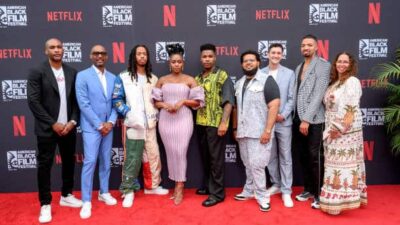 (L-R) Datari Turner, Charles D. King, Juel Taylor, Teyonah Parris, John Boyega, Stephen Love, Tony Rettenmaier, Mark R. Wright