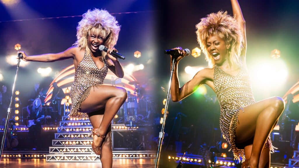 Naomi Rodgers (left) and Zurin Villanueva (right) as 'Tina Turner' in TINA &ndash; THE TINA TURNER MUSICAL.Photo by Matthew Murphy for MurphyMade, 2022