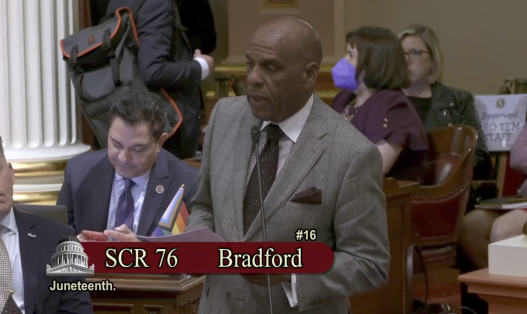 Sen Steven Bradford ( D-Gardena) (vice chair of the Legislative Black Caucus)