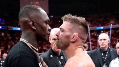 Israel Adesanya faces off against Dricus Du Plessis - Getty