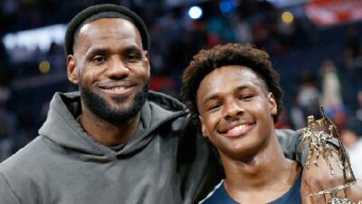 LeBron and Bronny James (Jay LaPrete-AP)