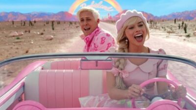 Margot Robbie and Ryan Gosling in 'Barbie' a Warner Bros. release