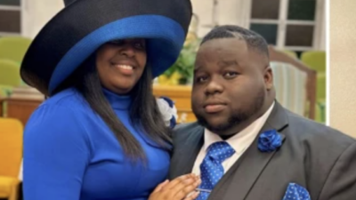 Louisiana pastor Danny Prenell Jr poses in church with wife and (Facebook)
