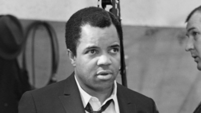 Berry Gordy in a recording studio (Motown.com)