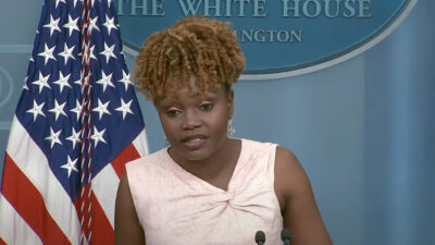 Karine Jean-Pierre conducts a White House briefing on July 5, 2023