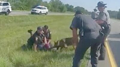 Unarmed K-9 Attack in Ohio (Ohio Highway Patrol - screenshot)