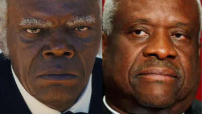 Samuel L. Jackson as Stephen in "Django Unchained," Supreme Court Justice Clarence Thomas