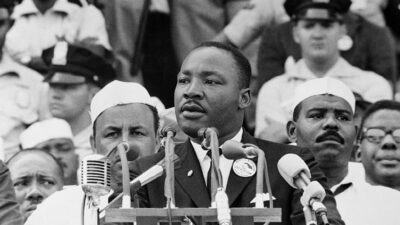 Martin Luther King Jr delivers his iconic and historic 'I Have A Dream' speech at the 1963 March on Washington - GettyImages